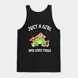 Just a Girl who Loves Frogs, Kawaii Cottagecore Tank Top